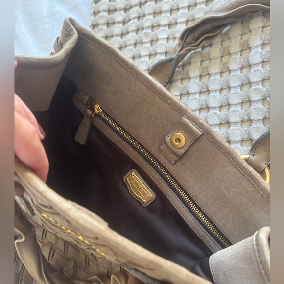 Miu miu tassel weave leather suede tote bag - Picture 8 of 13